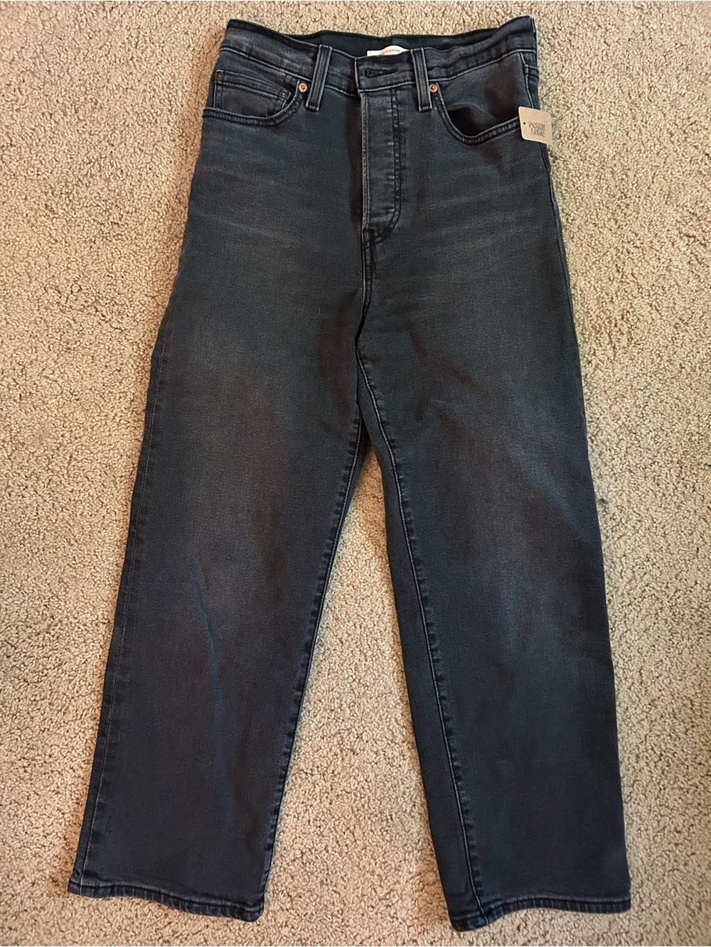 Signature by Levi Strauss Women's Black Ribcage Straight Ankle Jeans